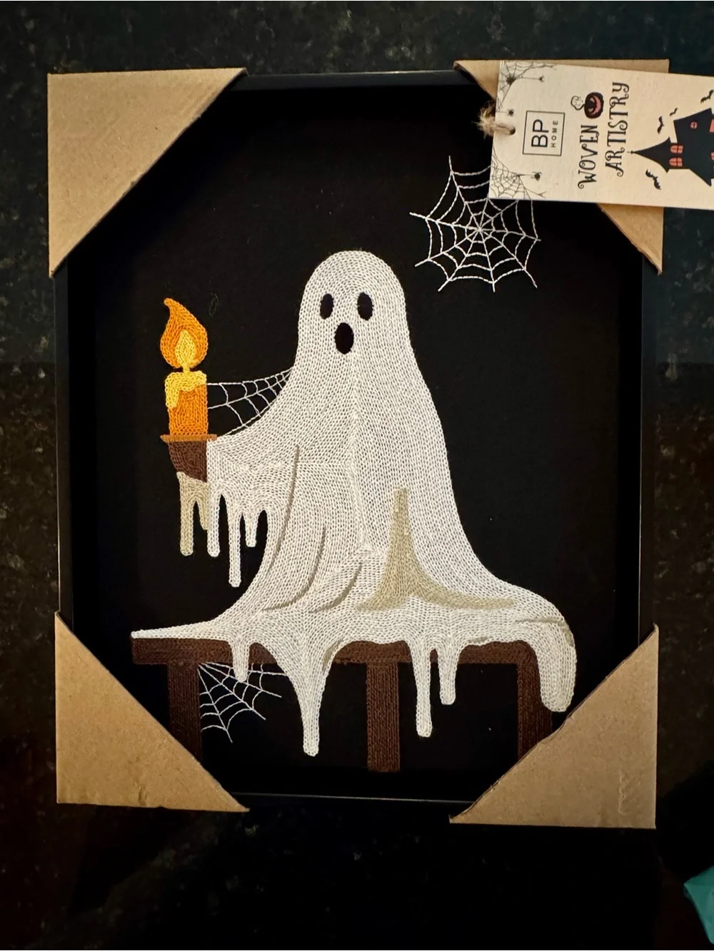 Ghost Candle Embroidered Wall Art - Woven Atistry- Gorgeous Picture